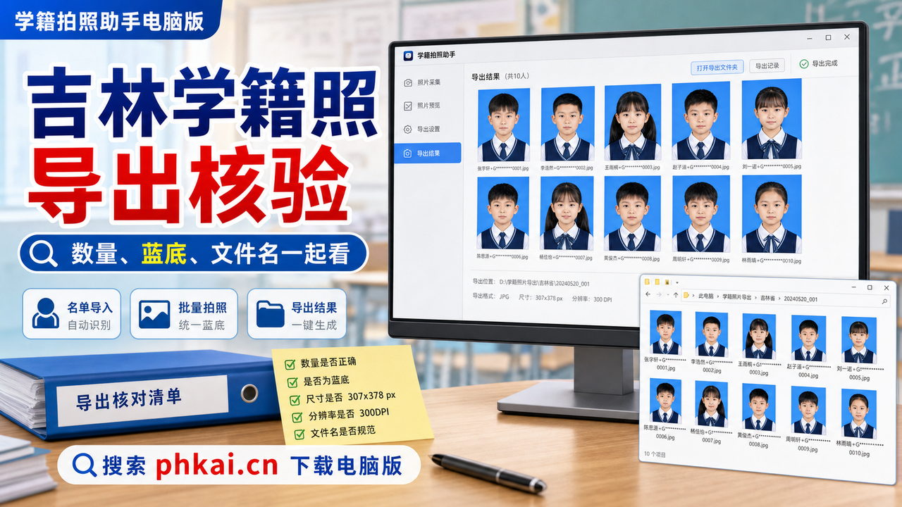 吉林省中小学学籍照能用旧档案照吗?学籍拍照助手电脑版AI裁切换底导出